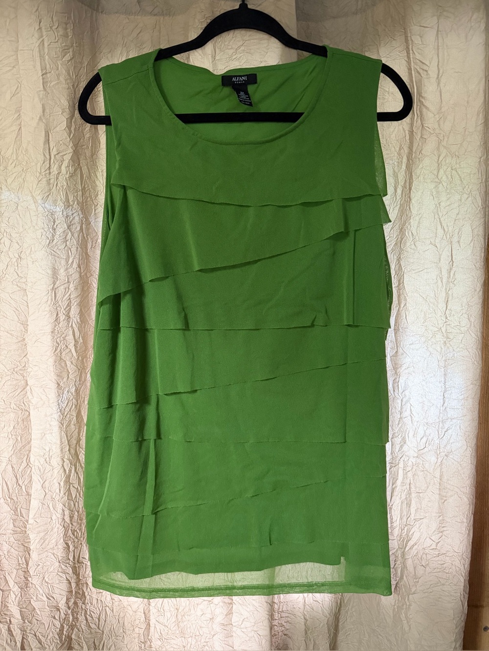 Alfani Bright Green Layered Sleeveless Camisole
